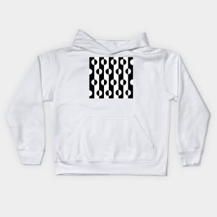 Circles Stripes Black and White Pattern Kids Hoodie